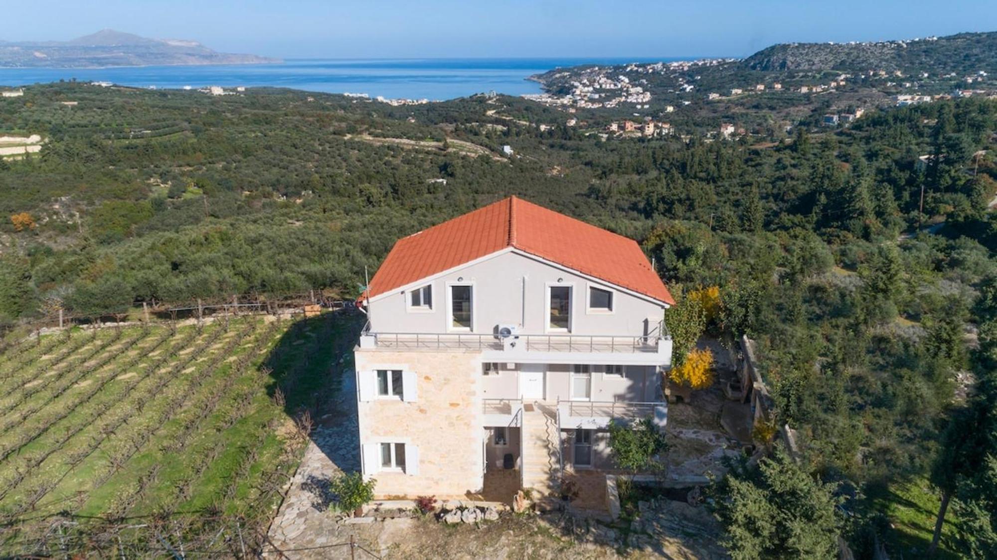Villa Konstantinos Hilltop Vineyard Escape Almirida Exteriör bild